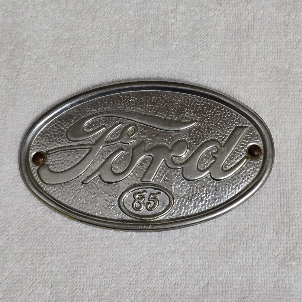 Vintage Ford 85 V8 Oval Emblem Badge USA 1938 1939 OEM